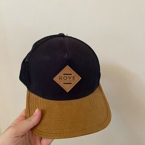 ROVE Black & Tan Trucker Cap Snapback Mesh Hat Truckee California